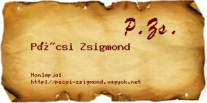 Pécsi Zsigmond névjegykártya